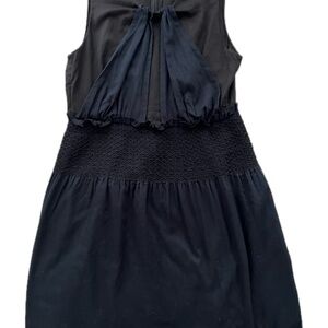 Miu Miu Blue/Black Smocked Cotton Summer Dress